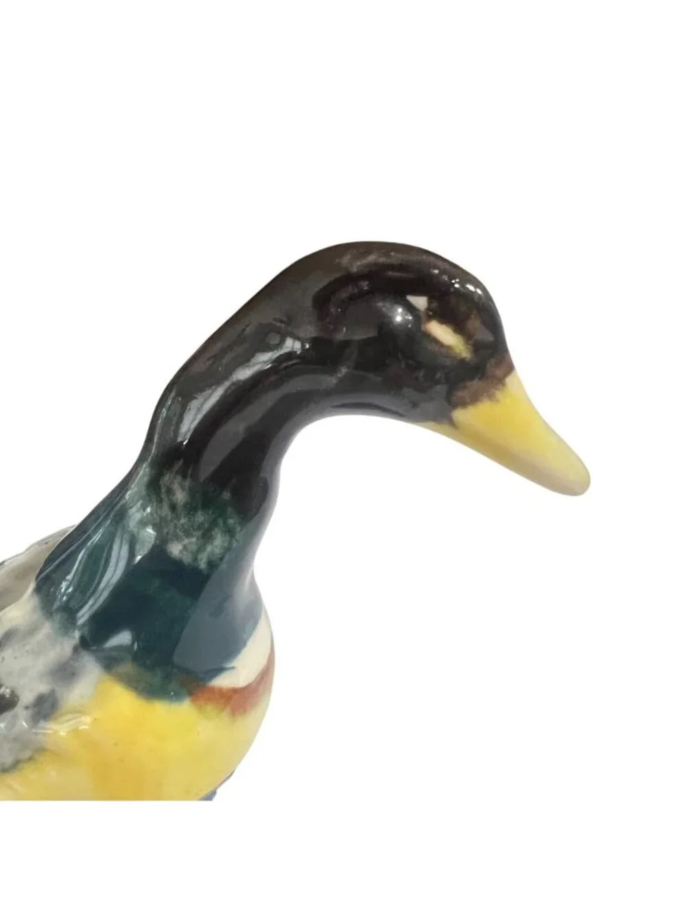 Hand-Painted Ceramic Duck Figurine Vase/Planter Made In Japan Collectible Décor
